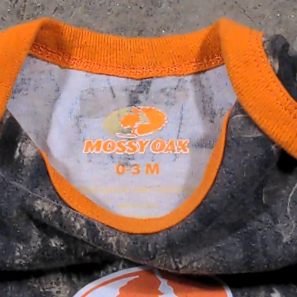 Mossy Oak Baby Camo‎ Bodysuit 0-3M Orange Camouflage Infant Onesie